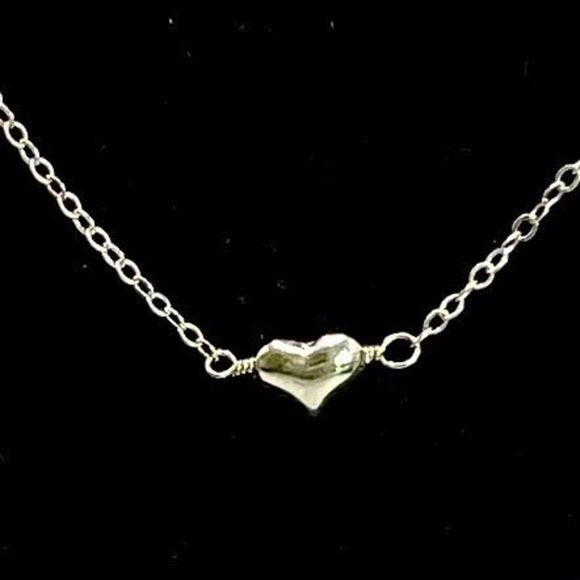 ARP Dainty Sterling 925 silver Heart Necklace - Picture 6 of 9